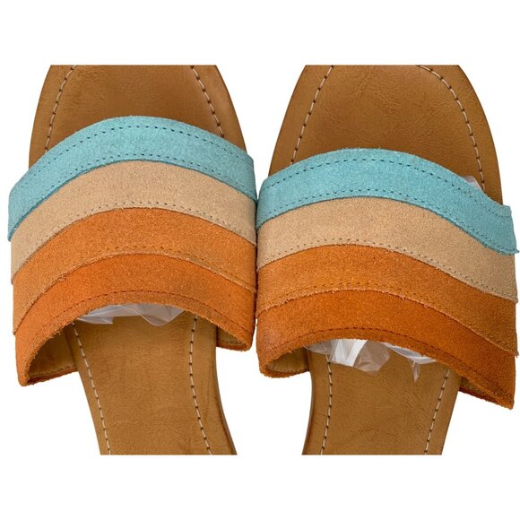 Ugg Ximena Leather Suede Multicolor Slide Sandals Size 8 Y10668 - Picture 2 of 13